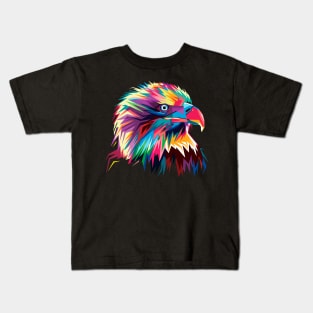 Watercolor Rainbow American Eagle Kids T-Shirt